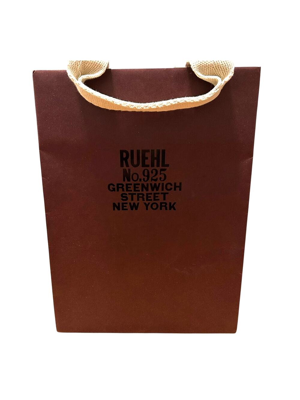 Ruehl No. 925 Greenwich St. NY Sturdy Dark Red Small Shopping Bag Abercrombie